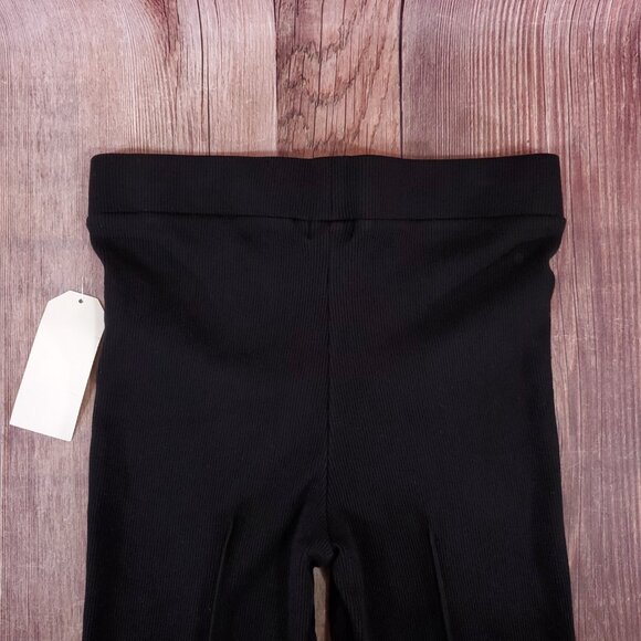 NWT Donni Womens Size Medium The Rib Kick Flare Bell Bottom Pants Black - Picture 5 of 14
